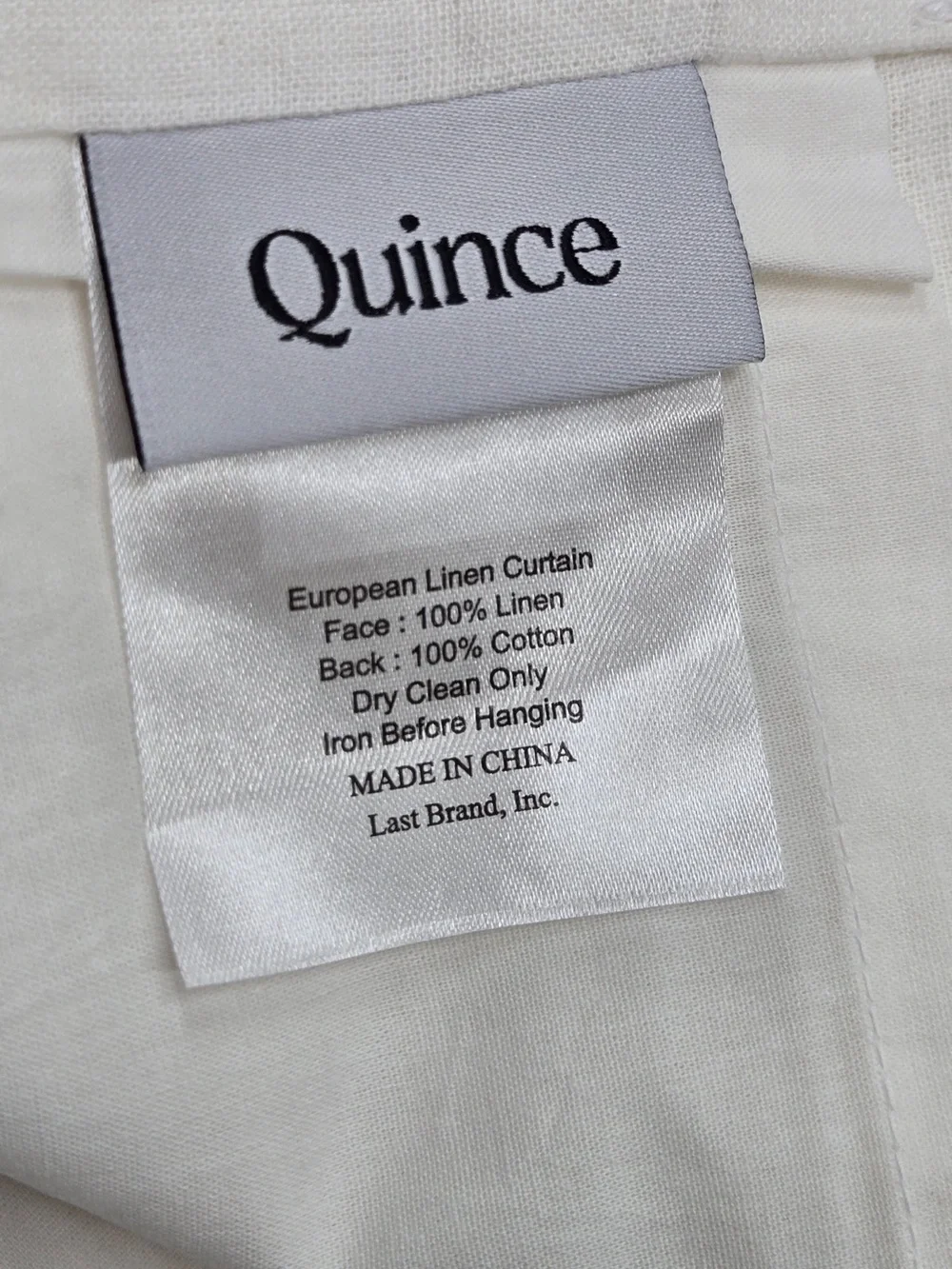 NWT QUINCE Set Of 2 48x96 European Linen Curtains White 9512